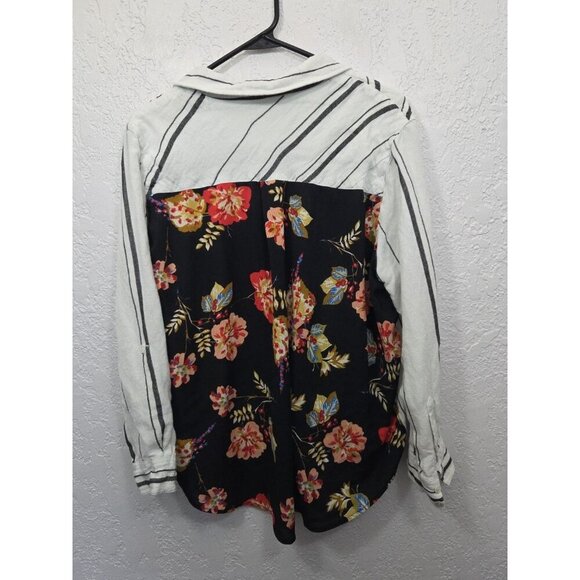 John Mark Shirt Women's XL Button Up Coastal Grandma Linen Tie Front T528 - Picture 3 of 5